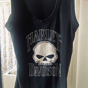 Harley-Davidson Black Tank with White Skull Graphic